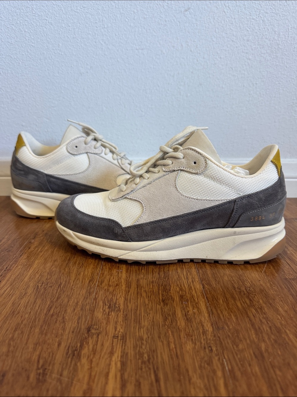 Common Projects Women's Low-Top Sneakers in Cream, Gray and Yellow